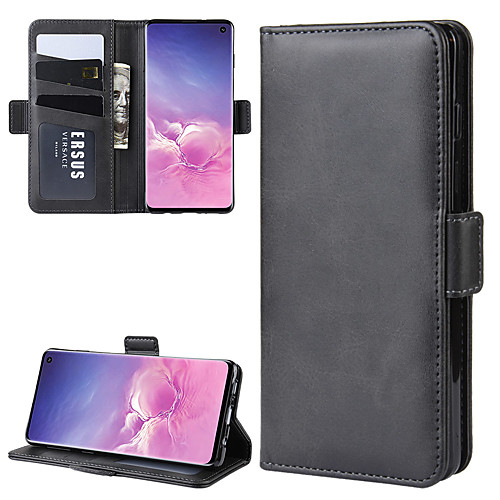 

Case For Samsung Galaxy Galaxy S10 / Galaxy S10 Plus / Galaxy S10 E Wallet / Card Holder / Flip Full Body Cases Solid Colored PU Leather