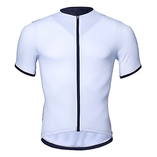 

Malciklo Men's Short Sleeve Cycling Jersey Summer White Dark Gray Orange Solid Color Bike Jersey Top Mountain Bike MTB Quick Dry Moisture Wicking Breathable Sports Clothing Apparel / Stretchy
