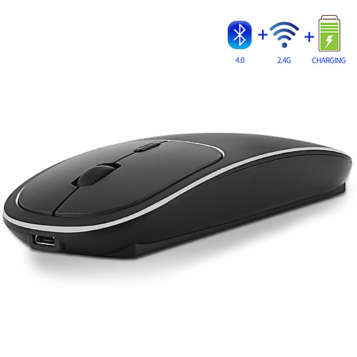

MODAO E69 Rechargeable 2.4GHz and Bluetooth Wireless Metal Silent Click Dual Mode Optical Mouse