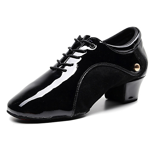 

Men's Jazz Shoes Oxford Sneaker Thick Heel Black Lace-up