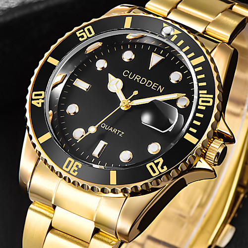 

Men's Dress Watch Quartz Formal Style Stylish Stainless Steel Silver / Gold 30 m Calendar / date / day Analog Luxury Fashion - black / gold Gold / Silver / Black Green One Year Battery Life