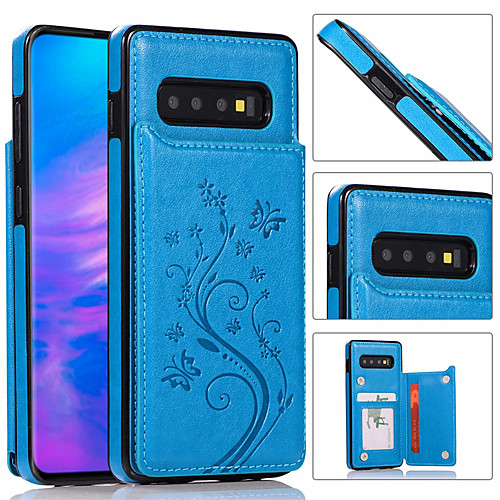

Luxury Leather Phone Case For Samsung Galaxy S10 Plus S10e S10 S9 Plus S9 S8 Plus S8 S7 Edge S7 Wallet Card Holder Embossed Flower Phone Bag For Galaxy Note 10 Plus Note 10 Note 9 Note 8 Cover