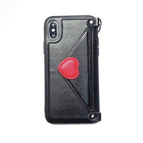

Phone Case For Apple Back Cover Leather Wallet Card iPhone XR iPhone XS iPhone XS Max iPhone X iPhone 8 Plus iPhone 8 iPhone 7 Plus iPhone 7 iPhone 6s Plus iPhone 6s Wallet Card Holder IMD Heart PU