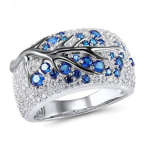 

Women's Ring 1pc Blue Imitation Diamond Alloy irregular Vintage Korean Fashion Daily Jewelry Vintage Style Lucky