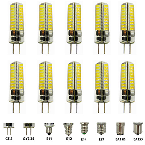 

10pcs 5 W LED Bi-pin Lights 500 lm E14 E12 E17 T 72 LED Beads SMD 5730 12-24 V