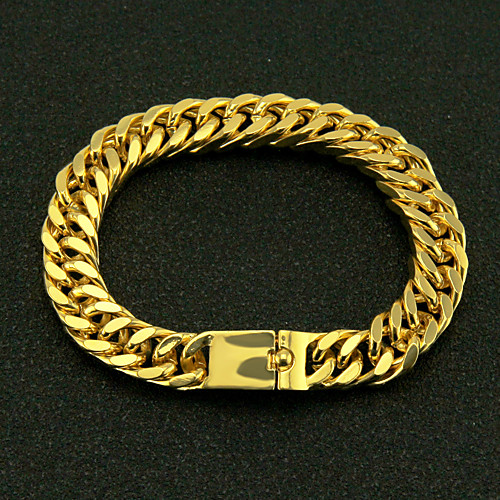 

Men's Chain Bracelet Cut Out Precious Simple Fashion Gold Plated Bracelet Jewelry Gold For Street
