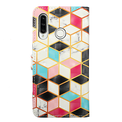 

Case For Huawei Huawei P20 / Huawei P30 Lite / Huawei Y7 2019 Card Holder / Flip / Pattern Full Body Cases Word / Phrase / Geometric Pattern / Cartoon PU Leather