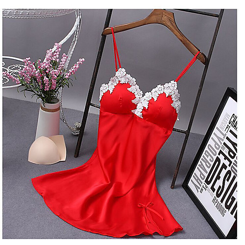 

Women's Lace Bow Super Sexy Babydoll & Slips Suits Nightwear Jacquard Embroidered Blue / Blushing Pink / Lavender S M L / Strap / Deep V / Strap