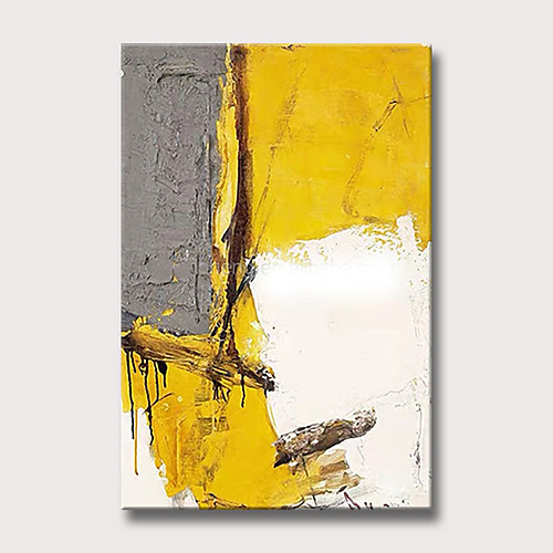 

Oil Painting Handmade Hand Painted Wall Art Abstract Yellow Home Decoration Décor Rolled Canvas No Frame Unstretched