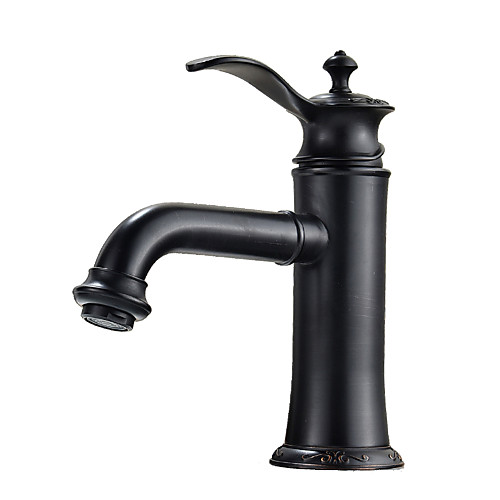 

Bathroom Sink Faucet - Widespread Electroplated / Black Centerset Single Handle One HoleBath Taps