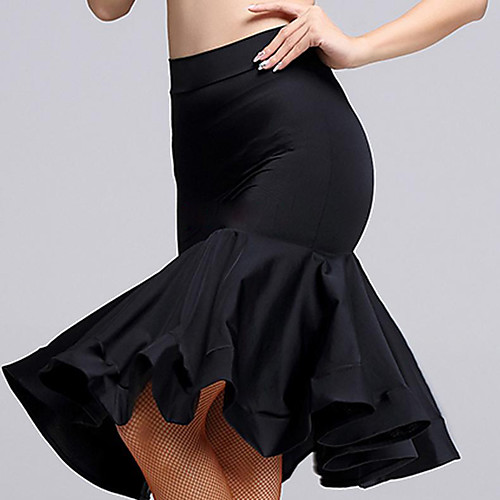 

Latin Dance Skirts Draping Split Ruching Women's Training Performance Dropped Spandex