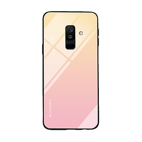 

Case For Samsung Galaxy A6 (2018) / A9 / A8 Ultra-thin Back Cover Color Gradient Tempered Glass