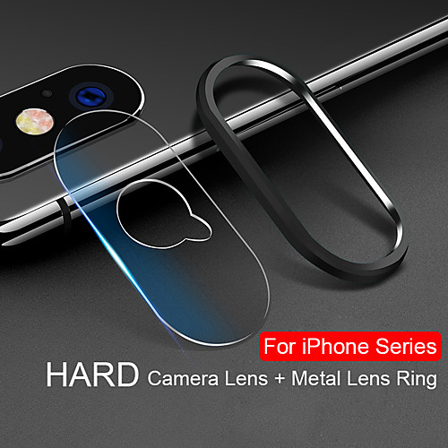 

glass on for iphone xs max xr x 10 7 8 plus 9h hardness camera lens tempered glassmetal rear lens protective ring for iphone