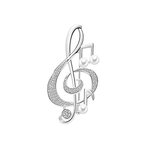 

Women's Brooches Long Music Notes Luxury Trendy Sweet Elegant Colorful Pearl Imitation Diamond Brooch Jewelry Gold Silver For Wedding Gift Street Promise