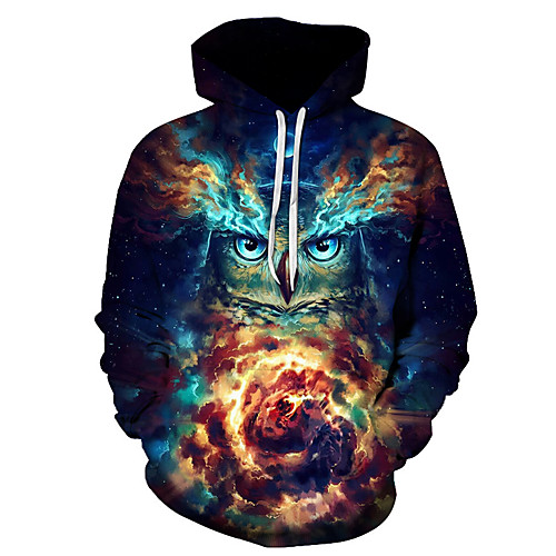 

Men's Plus Size Hoodie Geometric 3D Hooded Casual Streetwear Hoodies Sweatshirts Rainbow