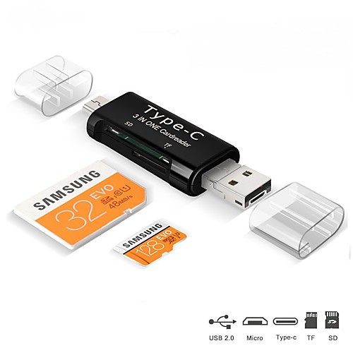 

Type-C & Micro USB & USB 3 In 1 OTG Card Reader USB 2.0 OTG Micro SD TF Card Reader