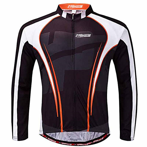 

21Grams Men's Long Sleeve Cycling Jersey Winter Summer Fleece Spandex Polyester Khaki Bike Jersey Top Mountain Bike MTB Road Bike Cycling UV Resistant Quick Dry Moisture Wicking Sports Clothing