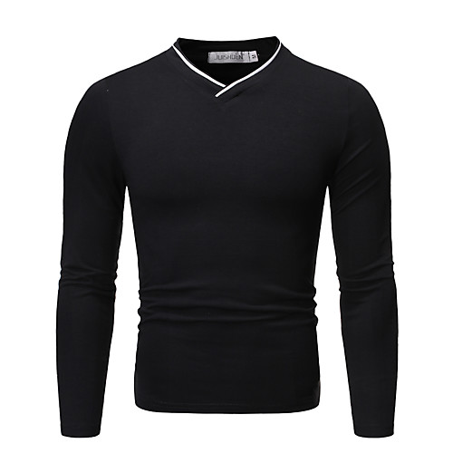 

Men's Golf Shirt Tennis Shirt Solid Colored Long Sleeve Daily Tops Cotton Basic V Neck White Black Dark Gray