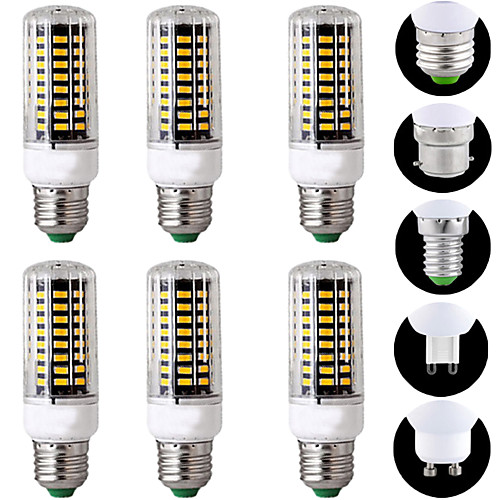 

6pcs 9 W LED Corn Lights 300 lm E14 GU10 B22 T 72 LED Beads SMD 5736 Warm White White 85-265 V
