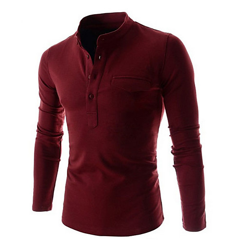 

Men's Golf Shirt Tennis Shirt Solid Colored Long Sleeve Daily Tops Wine White Light gray
