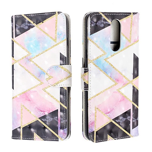 

Case For LG V50 / LG Stylo 5 / LG K40 Wallet / Card Holder / Flip Full Body Cases Geometric Pattern PU Leather For LG G7/G7-ThinQ/G8