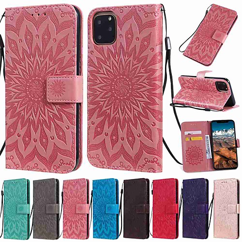 

Case For Apple iPhone 11 / iPhone 11 Pro / iPhone 11 Pro Max Wallet / Card Holder / with Stand Full Body Cases Flower PU Leather / TPU