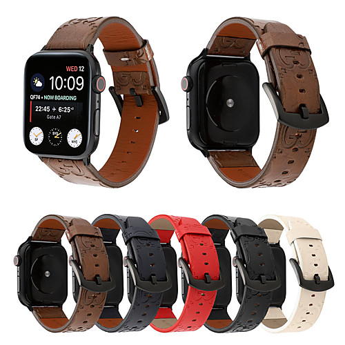 

Vintage Style Prints Genuine Leather 40mm 44mm 38mm 42mm Watch Band for Apple Watch Iwatch Wristwatch Strap Bracelet Series 1 2 3 4