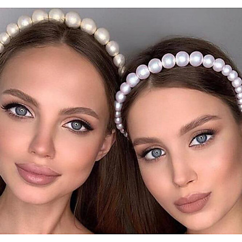 

Imitation Pearl / Alloy Headbands / Hair Accessory / Crochet Hair Braids with Faux Pearl 1 Piece Wedding / Outdoor Headpiece