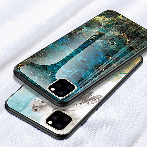 

Marble Tempered Glass Phone Case for iphone 12 Pro Max / iphone 12 Mini / iphone 11 Pro Max / iphone XS Max XR XS X 8 Plus 8 7 Plus 7 6 Plus 6 Shockproof Back Cover Silicone Soft TPU Edge Protective