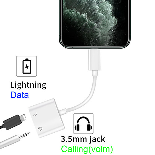 

iPhone 11 Pro Lightning Adpter Audio Charging Wire Control Call 4-In-1 Lightning 3.5mm Jack Adapter iOS 13