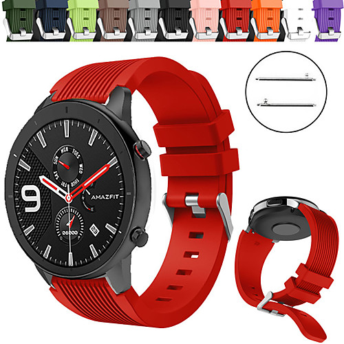 

Sport Silicone Watch Band Wrist Strap for Xiaomi Huami Amazfit GTR 47mm / Amazfit Stratos 2 2S / Amazfit Pace Watch Bracelet Replaceable Wristband