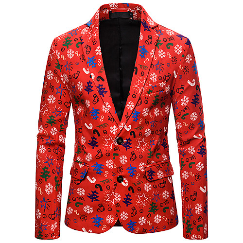 

Men's Blazer Regular Fit Polyester Men's Suit Rainbow - Shirt Collar