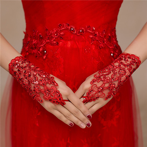 

Lace Wrist Length Glove Lace / Gloves With Trim
