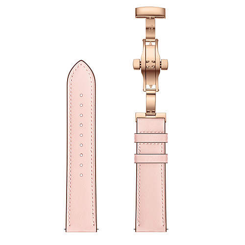 

Watch Band for Samsung Galaxy Active Rose Gold Butterfly Buckle 20mm Genuine Leather Strap