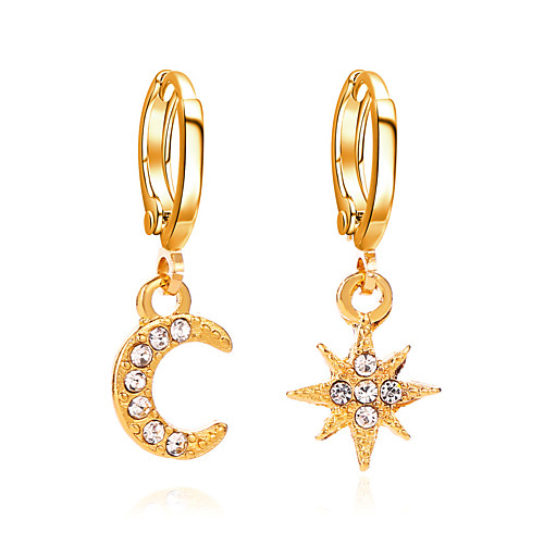

Women's Earrings Mismatch Earrings Classic Moon Star Korean Fashion Modern Earrings Jewelry Gold For Party Street Holiday Festival