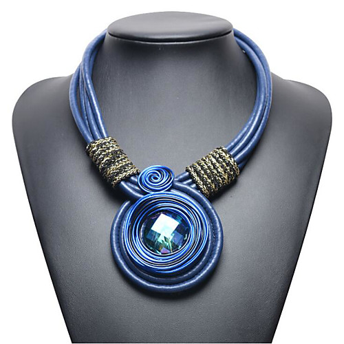 

Women's Synthetic Aquamarine Pendant Necklace Geometrical Flower Ethnic Chrome Purple Blue Burgundy Coffee 488 cm Necklace Jewelry 1pc For Daily Holiday