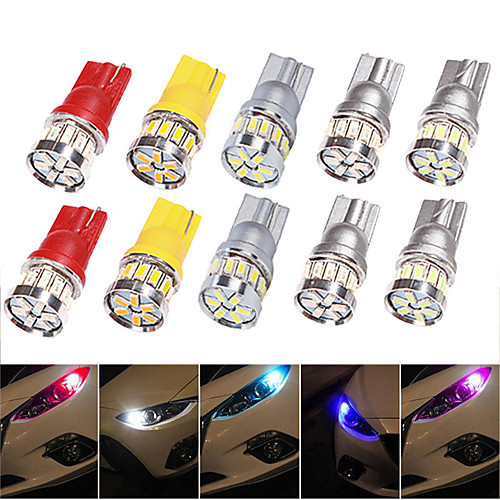 

10pcs T10 LED White 18SMD 3014 Led Car Light W5w 194 168 CANBUS Error Bulbs 12V Wedge Lamp Turn Signal Light Band Decoder Sign