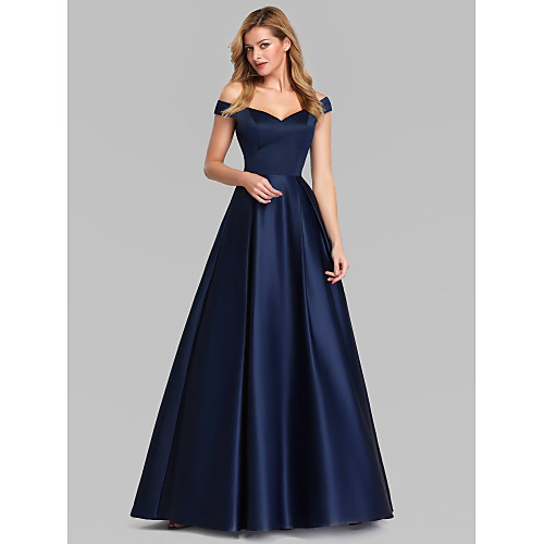 

A-Line Elegant & Luxurious Formal Evening Dress Plunging Neck Sleeveless Floor Length Charmeuse with Ruched 2021