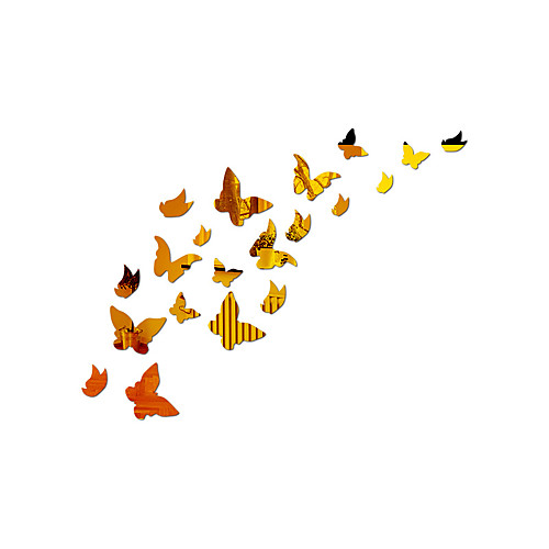 

Butterflies Flying Animals Wall Stickers Mirror Wall Stickers Decorative Wall Stickers Acrylic Home Decoration Wall Decal Wall Decoration 21pcs 9060cm