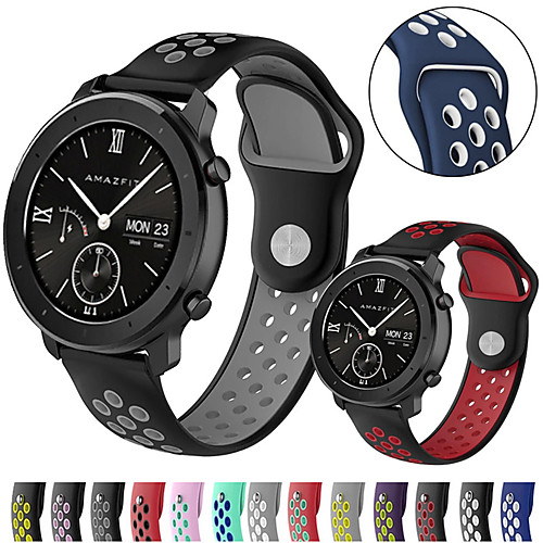 

Sport Silicone Watch Band Wrist Strap for Xiaomi Huami Amazfit GTR 42mm / Amazfit Bip Youth / Samsung Galaxy Watch 42mm Bracelet Replaceable Wristband
