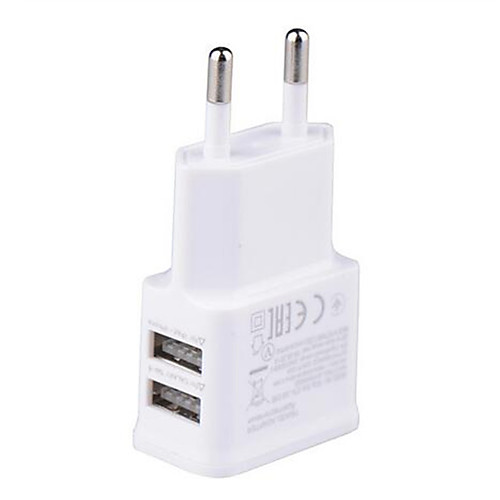 

5V 2A EU Plug Dual USB Ports Wall Travel Charger Adapter Portable Travel Fast Charging Mobile Phone Fast Charge Head Double USB