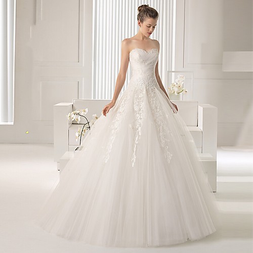 

Two Piece Wedding Dresses Strapless Court Train Lace Tulle Short Sleeve Simple Sexy with Crystals Beading 2021