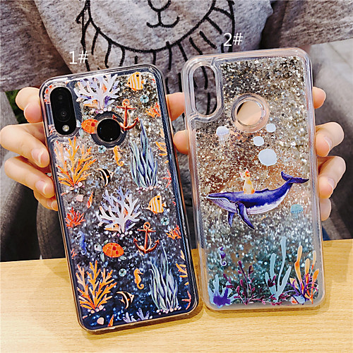 

Case For Huawei Huawei P20 Pro / Huawei P20 lite / Huawei P30 Flowing Liquid / Glitter Shine Back Cover Animal / Cartoon TPU