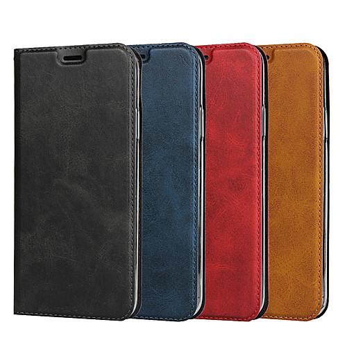 

Case For Apple iPhone 7/8/7P/8P/X/XS/XR/XS Max/11/11 Pro/11 Pro Max/SE 2020 Card Holder / Shockproof / Flip Full Body Cases Solid Colored PU Leather