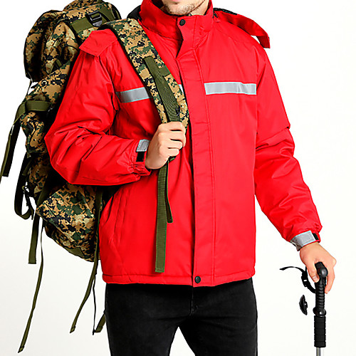 

Men's Hiking Jacket Autumn / Fall Winter Outdoor Stripes Waterproof Windproof Warm Soft Jacket Top Ski / Snowboard Climbing Camping / Hiking / Caving Black Red Blue
