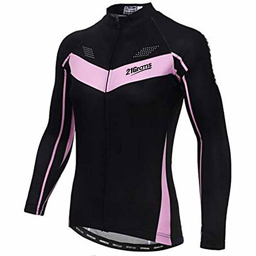 

21Grams Women's Long Sleeve Cycling Jersey Winter Black Bike Jersey Top Mountain Bike MTB Road Bike Cycling Thermal / Warm UV Resistant Breathable Sports Clothing Apparel / Stretchy / Quick Dry