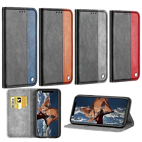 

Case For Apple iPhone 11 / iPhone 11 Pro / iPhone 11 Pro Max Wallet / Card Holder / with Stand Full Body Cases Solid Colored PU Leather / TPU