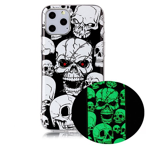 

Case For Apple iPhone 11 / iPhone 11 Pro / iPhone 11 Pro Max Glow in the Dark / Ultra-thin / Pattern Back Cover Skull TPU
