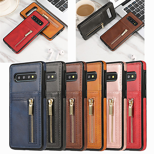 

Case for Samsung Galaxy S10 S10e S10 Plus Wallet Card Holder Full Body Cases Solid Colored PU Leather TPU S9 S9 Plus S8 S8 Plus S7 S7 Edge