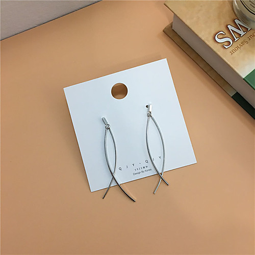 

Women's Earrings Geometrical Flower Vertical / Gold bar S925 Sterling Silver Earrings Jewelry Gold / Silver For Gift Daily Festival 1 Pair